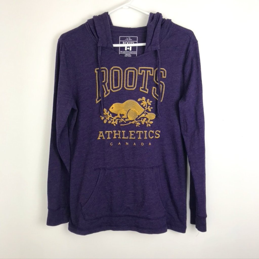 Roots Purple Hoodie With Gold Embroidered Logo